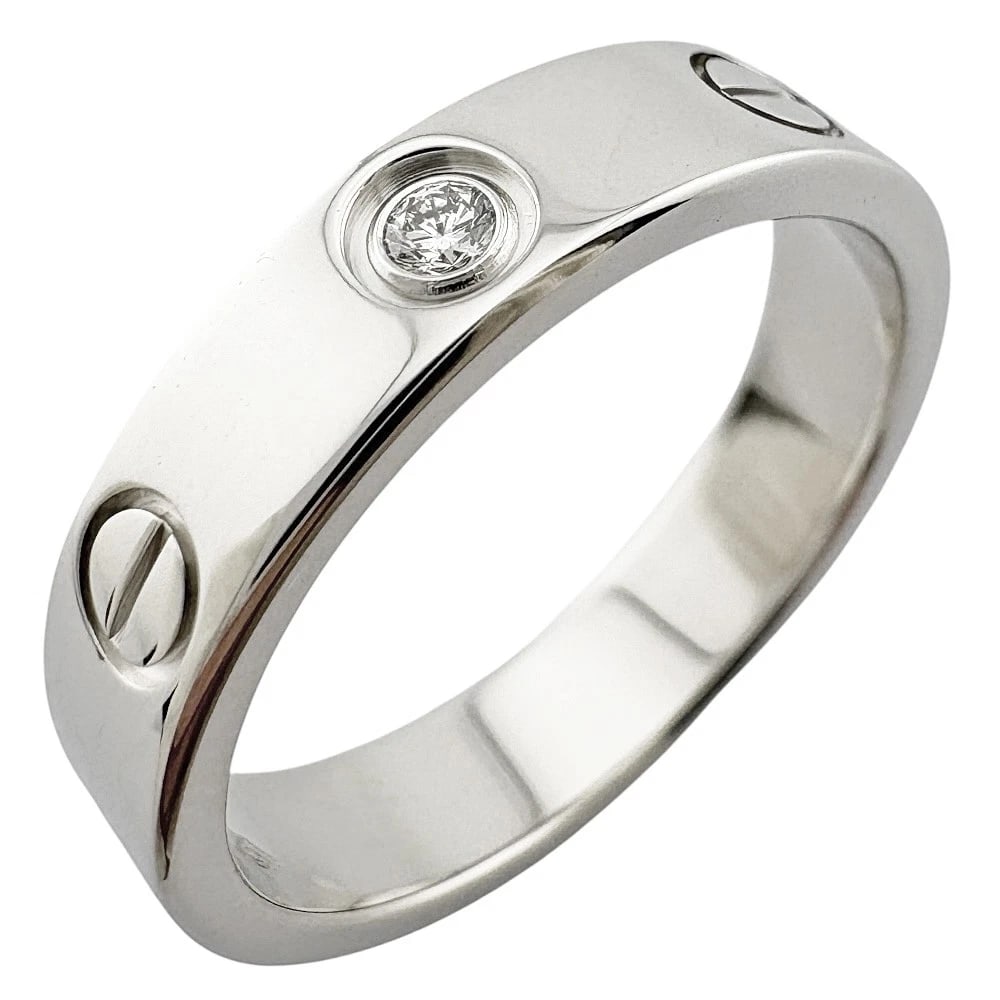 CARTIER RING K18 WHITE GOLD DIAMOND MINI LOVE (1 of 2)