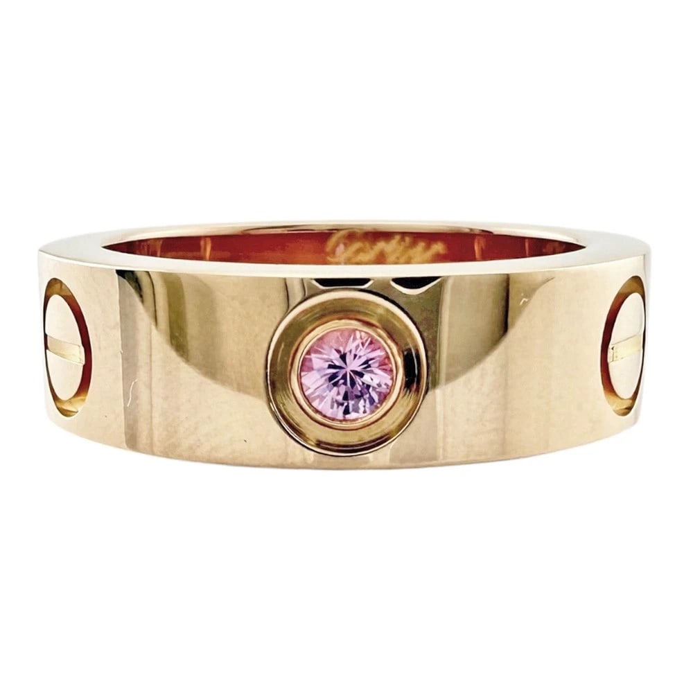 CARTIER RING K18 PINK GOLD PINK SAPPHIRE: CARTIER Ring K18 Pink Gold Pink sapphire Brand: CARTIER Type: Ring Material: K18 Pink Gold Main Stone/Creation Pink sapphire Color: Pink gold Size: US 5 Accessories: None Accessories Notice: