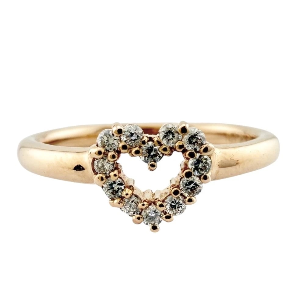 PONTE VECCHIO RING K18 PINK GOLD DIAMOND HEART: Ponte Vecchio Ring K18 Pink Gold diamond heart Brand: Ponte Vecchio Type: Ring Material: K18 Pink Gold Main Stone/Creation Natural Color: gold Size: US 4 Accessories: None Accessories Noti