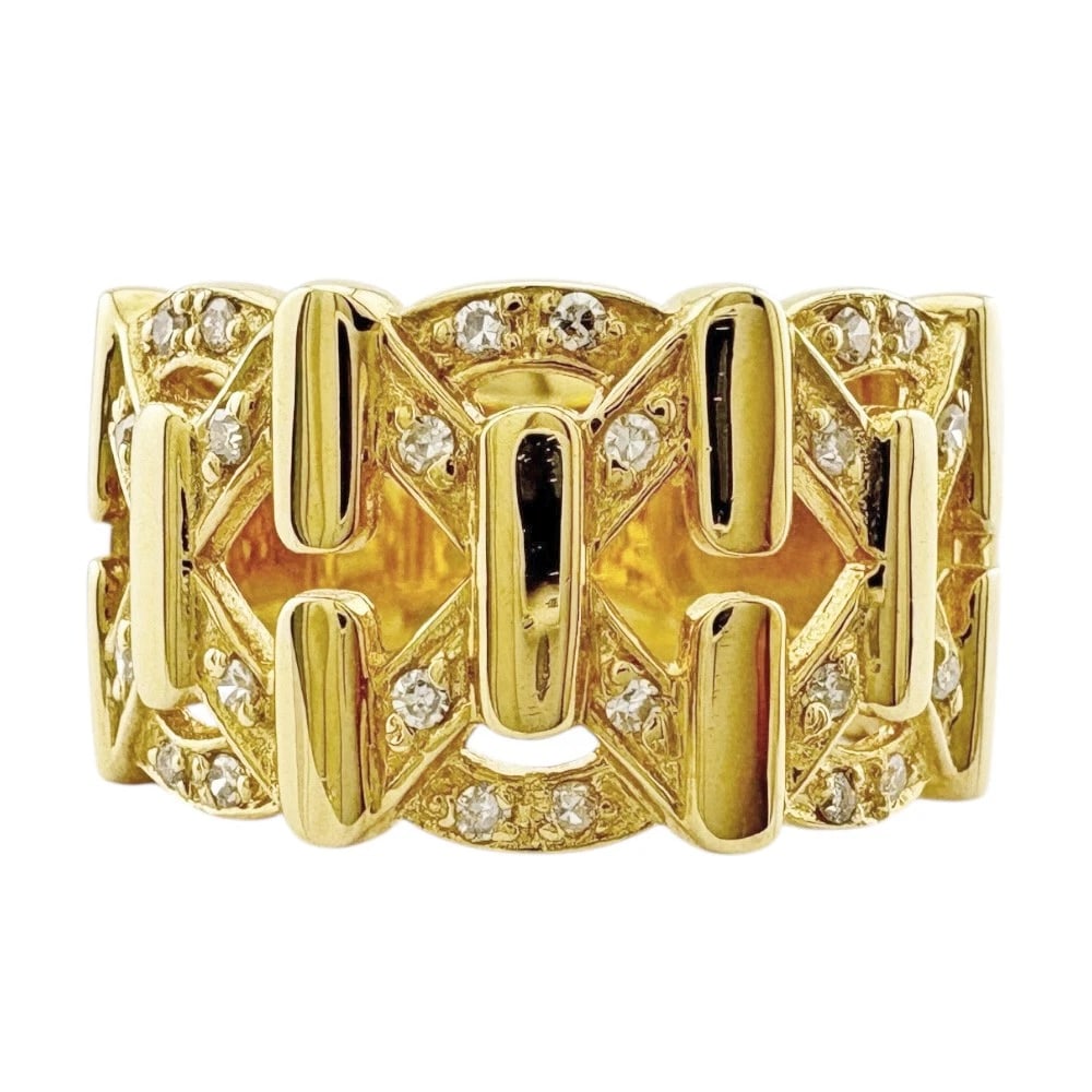 RING K18 YELLOW GOLD DIAMOND (1 of 4)