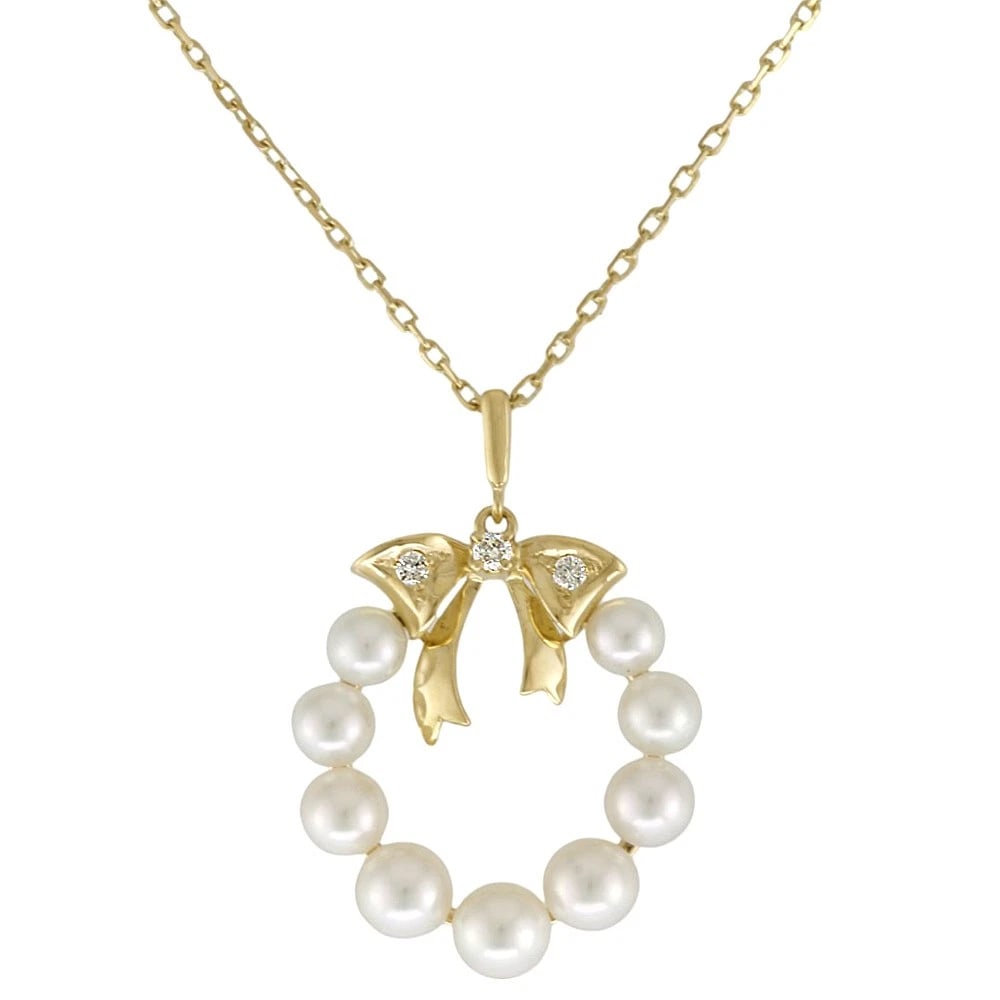 MIKIMOTO NECKLACE K18 YELLOW GOLD AKOYA PEARL DIAMOND: MIKIMOTO Necklace K18 yellow gold Akoya pearl diamond Brand: MIKIMOTO Type: Necklace Material: K18 yellow gold Main Stone/Creation Akoya pearl Color: gold Size: Size(CM) Total Length:40cm