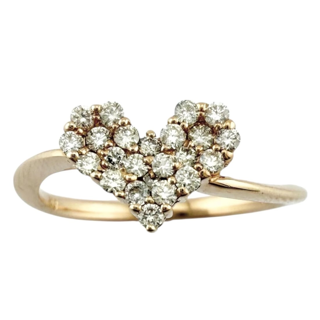 RING K18 PINK GOLD DIAMOND HEART (1 of 4)