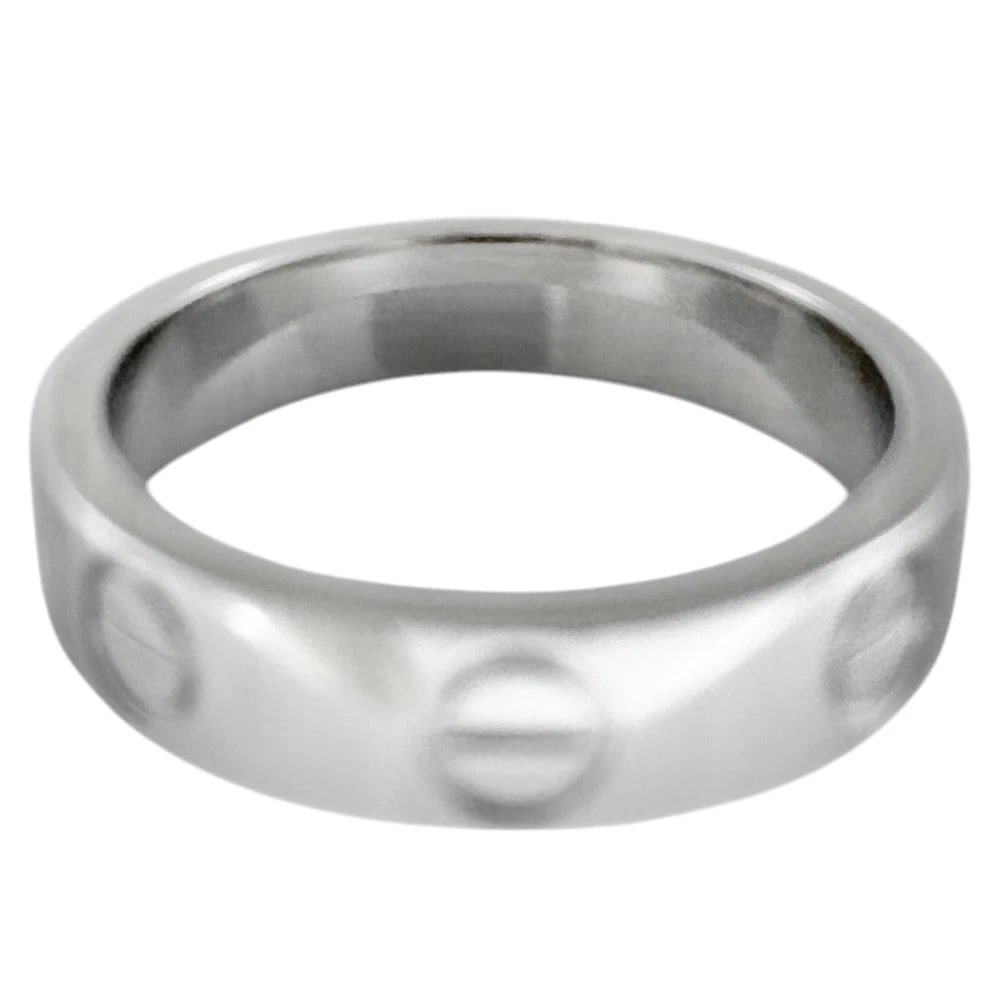 CARTIER RING K18 WHITE GOLD MINI LOVE: CARTIER Ring K18 white gold Mini love Brand: CARTIER Type: Ring Material: K18 white gold Color: Silver Size: US 3 1/4 Accessories: None Accessories Notice: When purchasing pre-owned goods,