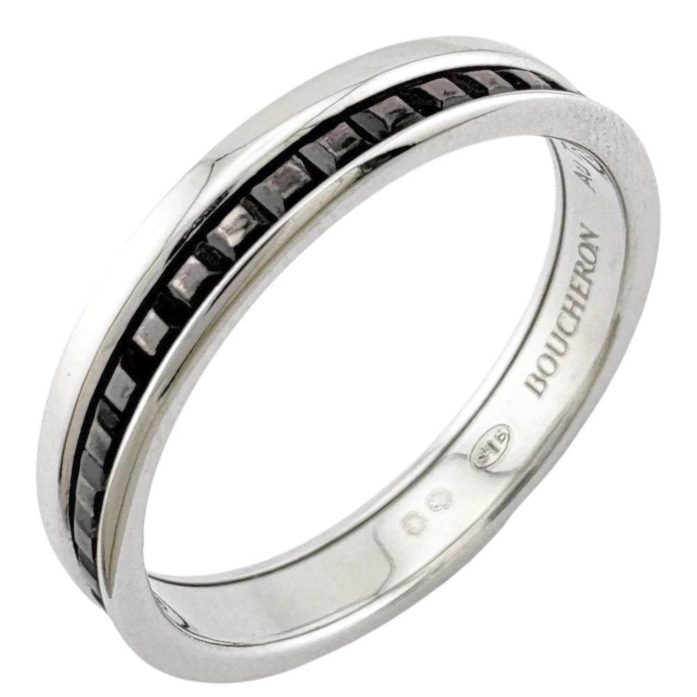 BOUCHERON RING K18 WHITE GOLD QUATRE BLACK: Boucheron Ring K18 white gold Quatre Black Brand: Boucheron Type: Ring Material: K18 white gold Color: Silver Size: US 7 1/8 Accessories: None Accessories Notice: When purchasing pre-owned
