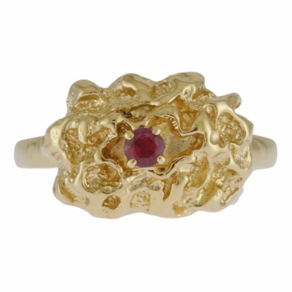 MIKIMOTO RING K18 YELLOW GOLD RUBY - 2