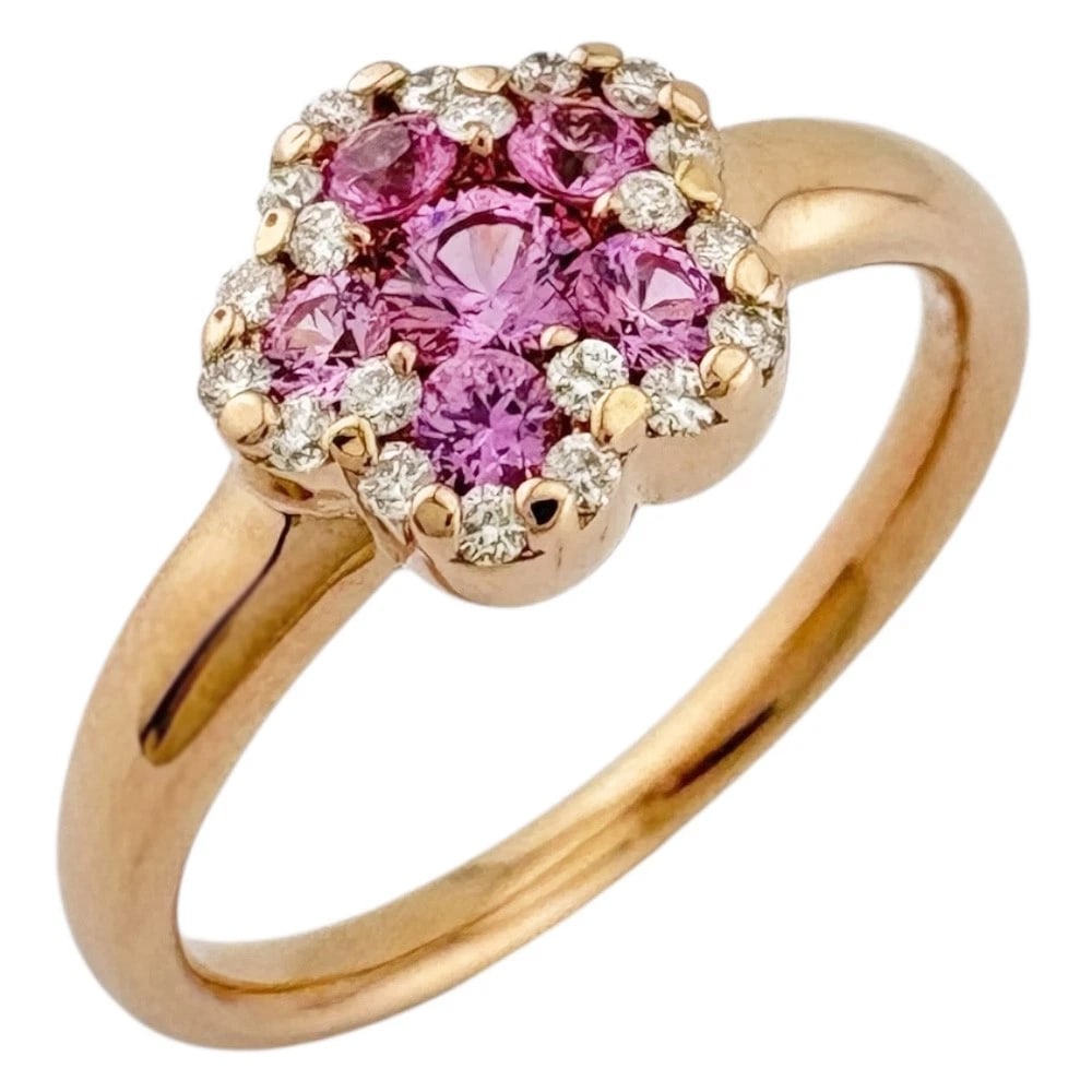 PONTE VECCHIO RING K18 PINK GOLD PINK SAPPHIRE DIAMOND: Ponte Vecchio Ring K18 Pink Gold Pink sapphire diamond Brand: Ponte Vecchio Type: Ring Material: K18 Pink Gold Main Stone/Creation Pink sapphire Color: Pink gold Size: US 5 Accessories: None <