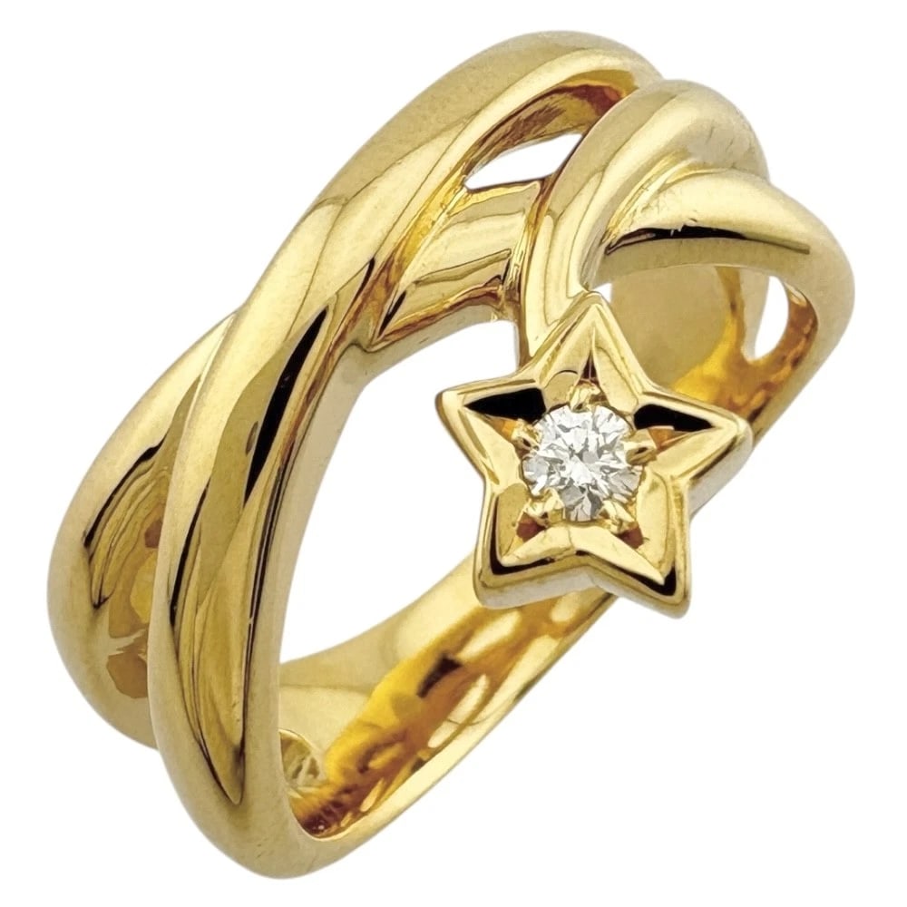 MIKIMOTO RING K18 YELLOW GOLD DIAMOND STAR: MIKIMOTO Ring K18 yellow gold diamond Star Brand: MIKIMOTO Type: Ring Material: K18 yellow gold Main Stone/Creation Natural Color: gold Size: US 7 Accessories: None Accessories Notice: Whe