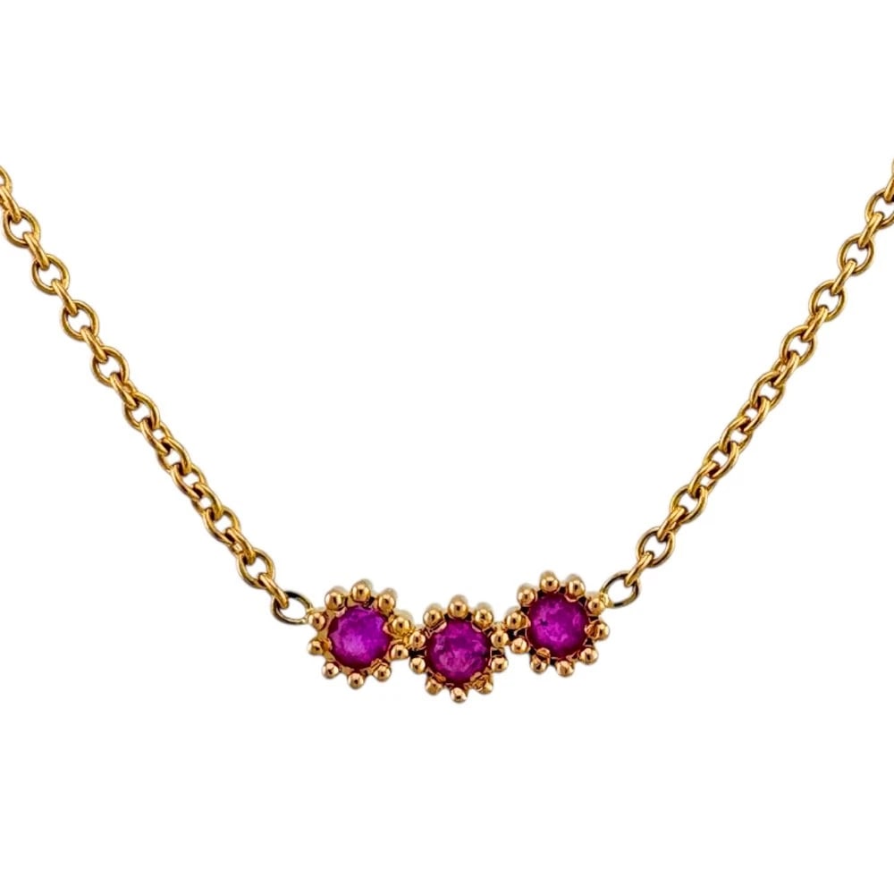 CHRISTIAN DIOR NECKLACE K18 PINK GOLD PINK SAPPHIRE (1 of 6)