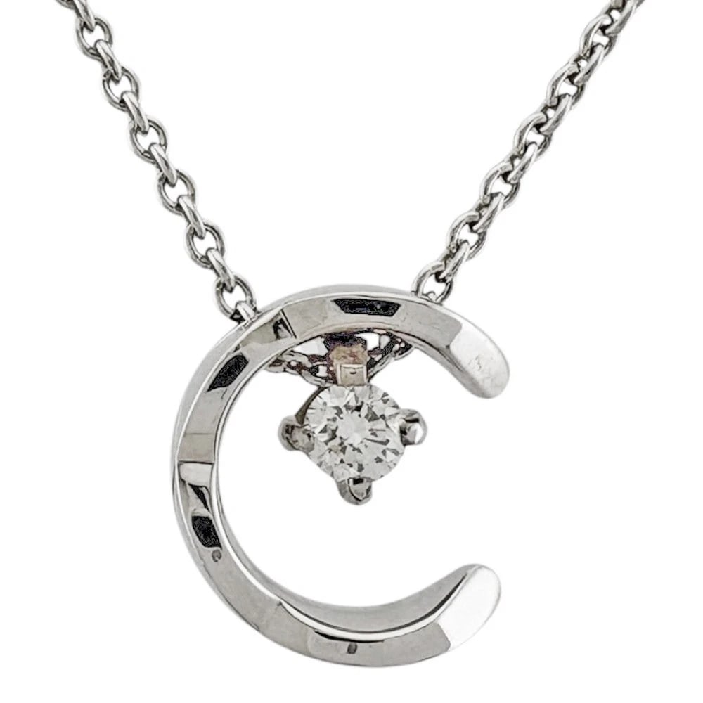 CHANEL NECKLACE K18 WHITE GOLD DIAMOND: CHANEL Necklace K18 white gold diamond Brand: CHANEL Type: Necklace Material: K18 white gold Main Stone/Creation Natural Color: Silver Size: Size(CM) Total Length:48cm Chain width:1.0mm Top:W11.0m