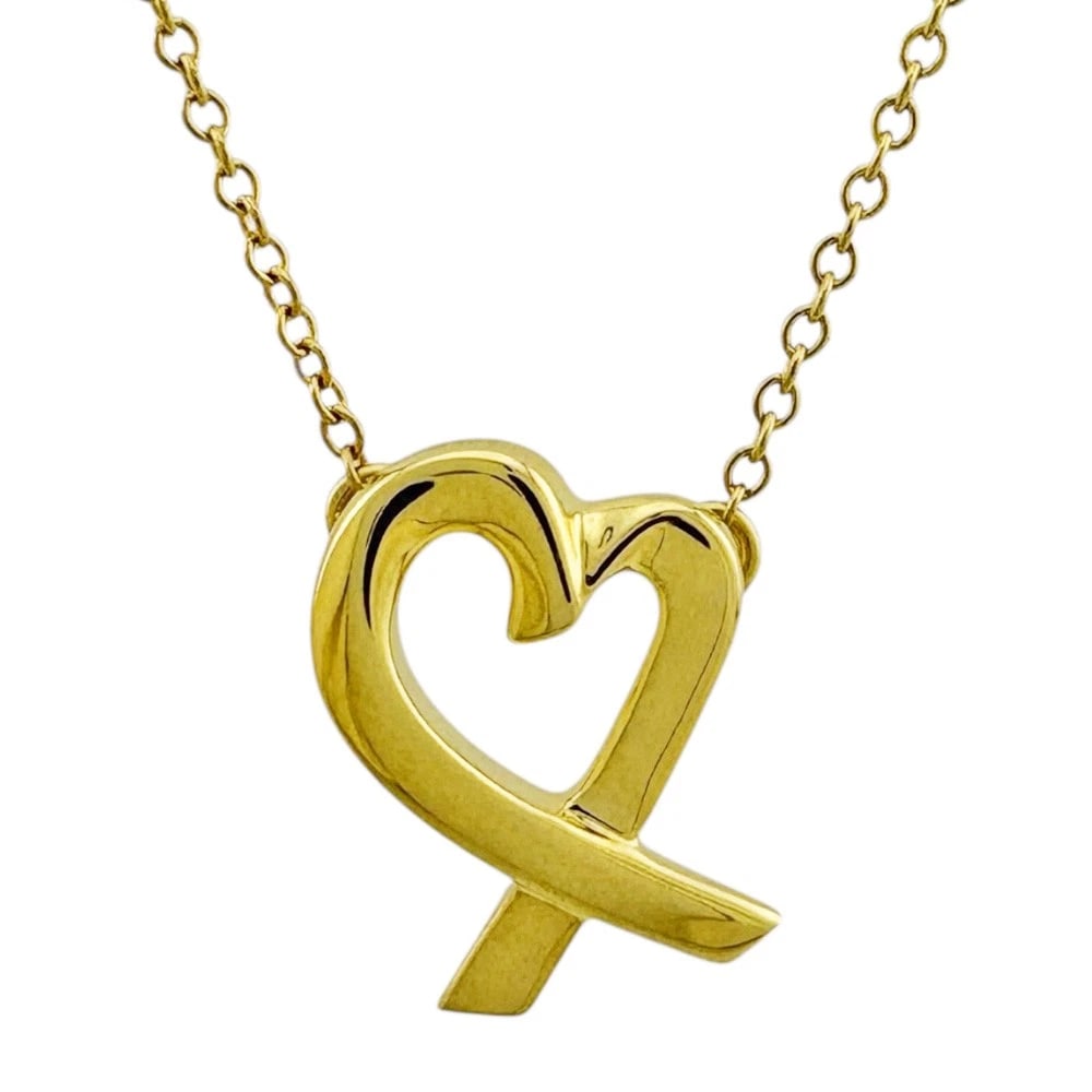 TIFFANY&CO. NECKLACE K18 YELLOW GOLD LOVING HEART (1 of 4)
