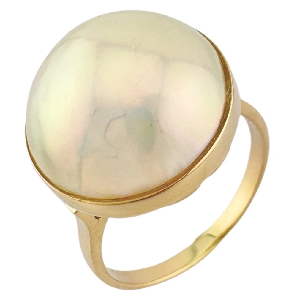 RING K18 YELLOW GOLD MABE PEARL (1 of 5)