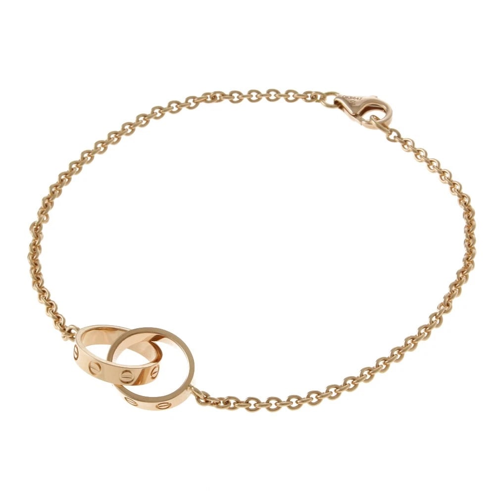 CARTIER BRACELET K18 PINK GOLD BABY LOVE: CARTIER Bracelet K18 Pink Gold Baby love Brand: CARTIER Type: Bracelet Material: K18 Pink Gold Color: Pink gold Size: Size(CM) Total Length:18cm High limit:9.5mm Chain width: 2.0mm Accessories: N