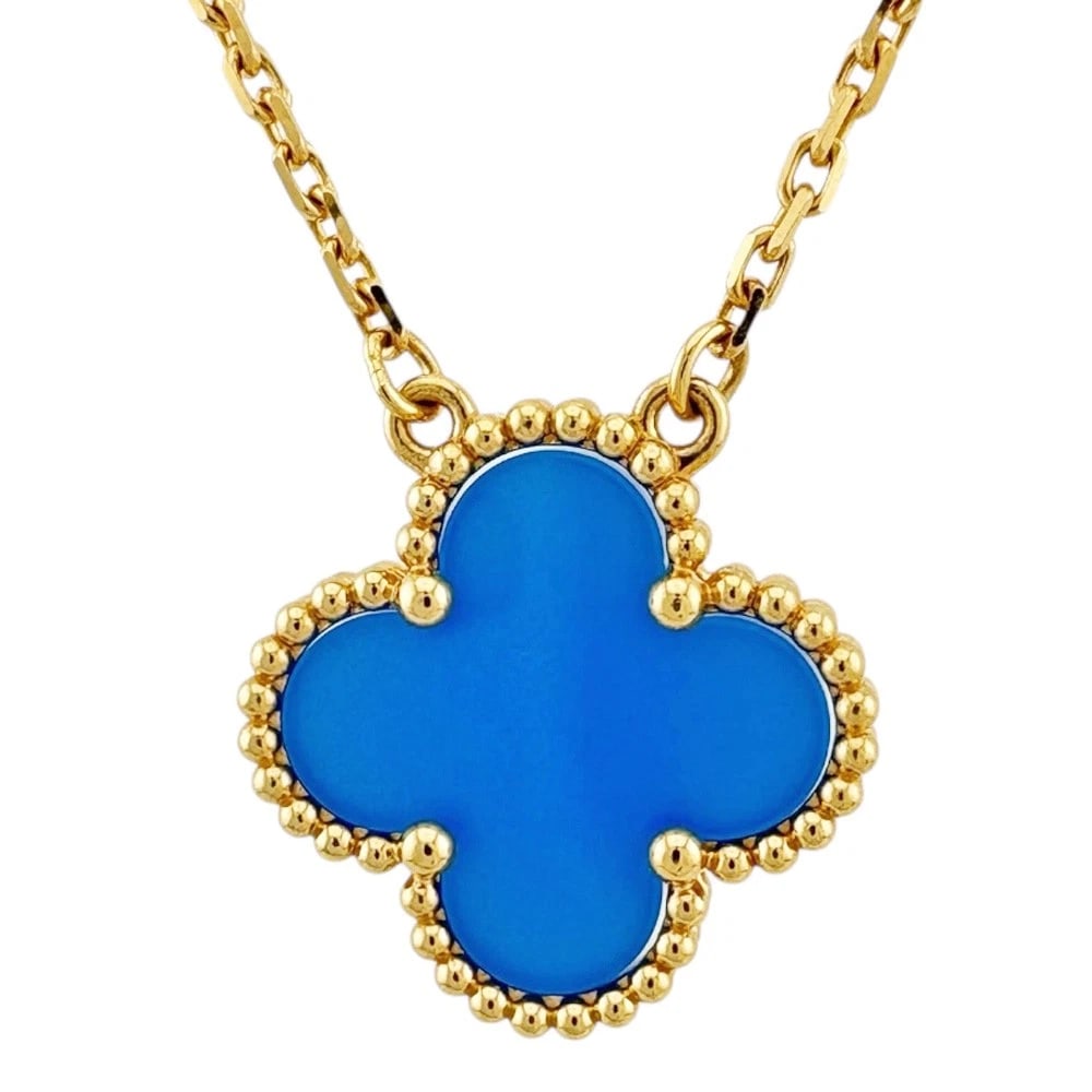 VAN CLEEF & ARPELS NECKLACE K18 YELLOW GOLD AGATE: Van Cleef & Arpels Necklace K18 yellow gold Agate Brand: Van Cleef & Arpels Type: Necklace Material: K18 yellow gold Main Stone/Creation Agate Color: gold Size: Size(CM) Total Length:42cm Chain wi