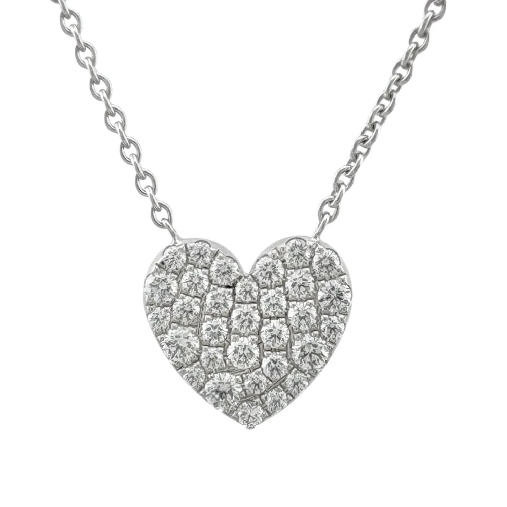 TIFFANY&CO. NECKLACE K18 WHITE GOLD DIAMOND HEART: TIFFANY&Co. Necklace K18 white gold diamond heart Brand: Tiffany&co. Type: Necklace Material: K18 white gold Main Stone/Creation Natural Color: Silver Size: Size(CM) Total Length:41cm Chain width: