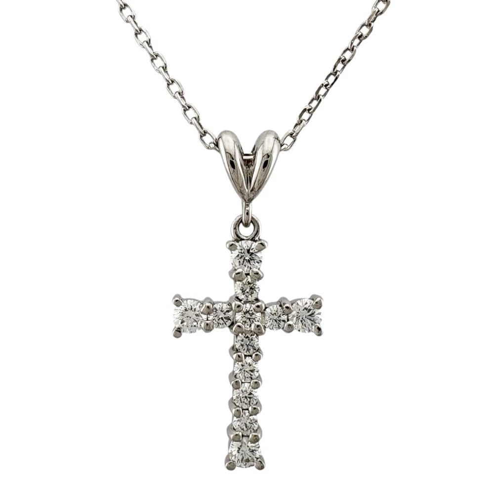 MIKIMOTO NECKLACE K18 WHITE GOLD DIAMOND (1 of 6)