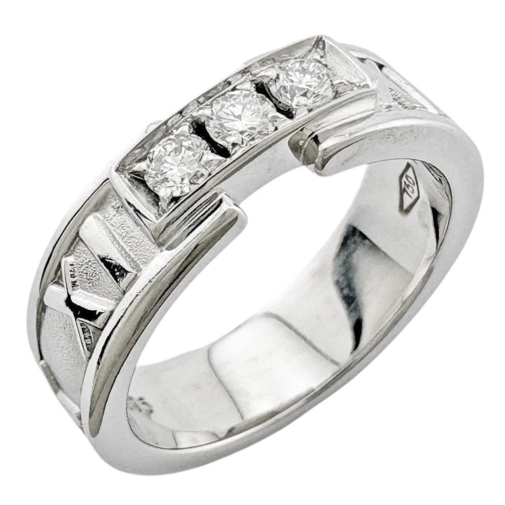 TIFFANY&CO. RING K18 WHITE GOLD DIAMOND: TIFFANY&Co. Ring K18 white gold diamond Brand: Tiffany&co. Type: Ring Material: K18 white gold Main Stone/Creation Natural Color: Silver Size: US 5 Accessories: None Accessories Notice: Wh