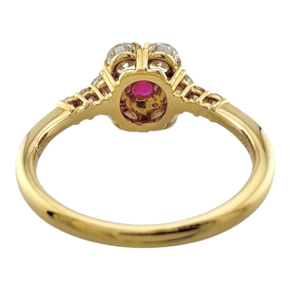 RING K18 YELLOW GOLD RUBY DIAMOND - 3