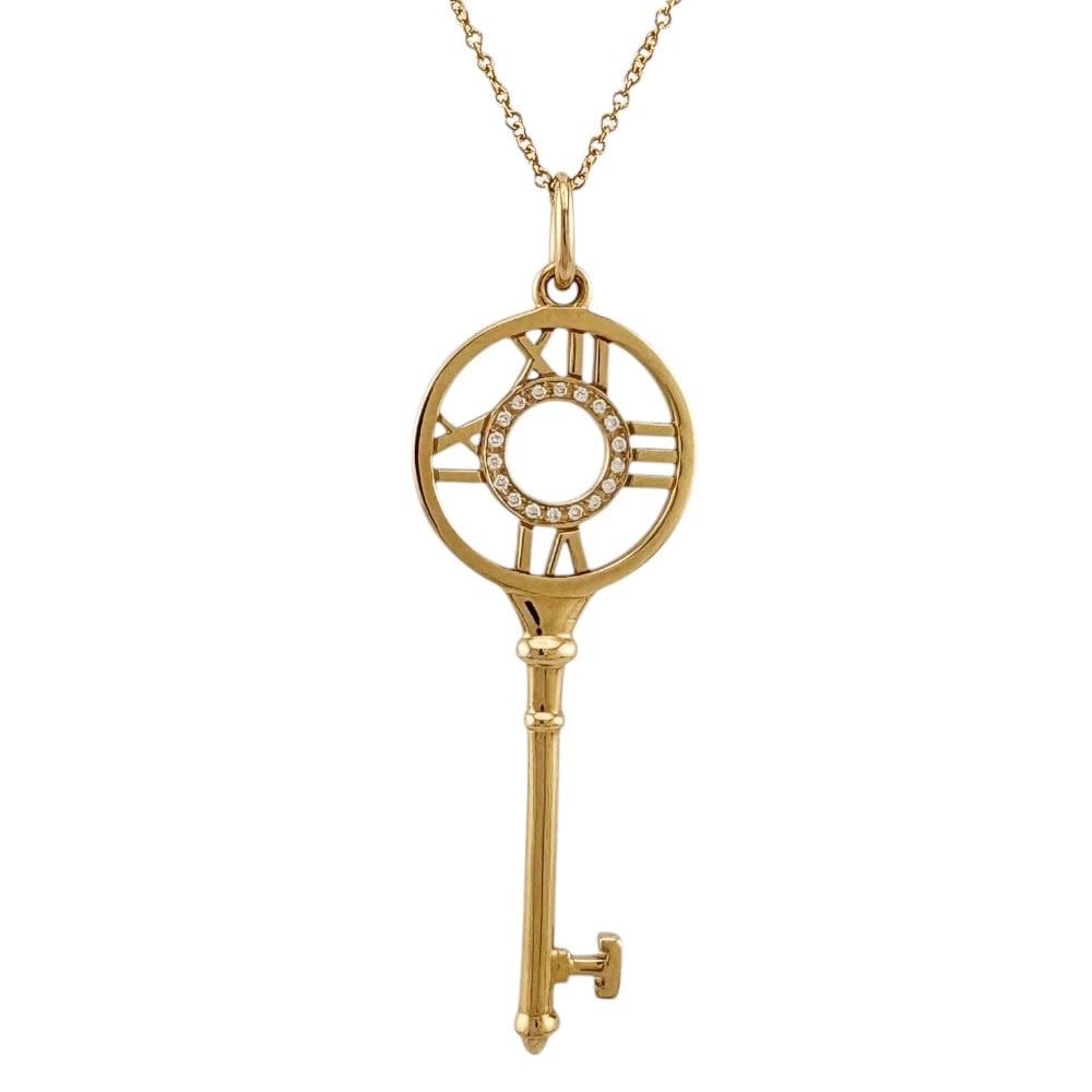 TIFFANY&CO. NECKLACE K18 PINK GOLD DIAMOND: TIFFANY&Co. Necklace K18 Pink Gold diamond Brand: Tiffany&co. Type: Necklace Material: K18 Pink Gold Main Stone/Creation Natural Color: Pink gold Size: Size(CM) Total Length:51cm Chain