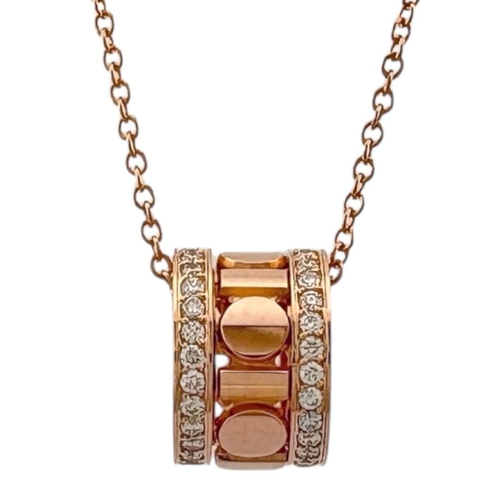 DAMIANI NECKLACE K18 PINK GOLD DIAMOND: Damiani Necklace K18 Pink Gold diamond Brand: Damiani Type: Necklace Material: K18 Pink Gold Main Stone/Creation Natural Color: Pink gold Size: Size(CM) Total Length:50.5cm Chain width:1.0mm AdjUS