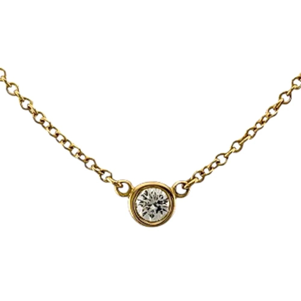 TIFFANY&CO. NECKLACE K18 YELLOW GOLD DIAMOND: TIFFANY&Co. Necklace K18 yellow gold diamond Brand: Tiffany&co. Type: Necklace Material: K18 yellow gold Main Stone/Creation Natural Color: gold Size: Size(CM) Total Length:45.5cm The total length