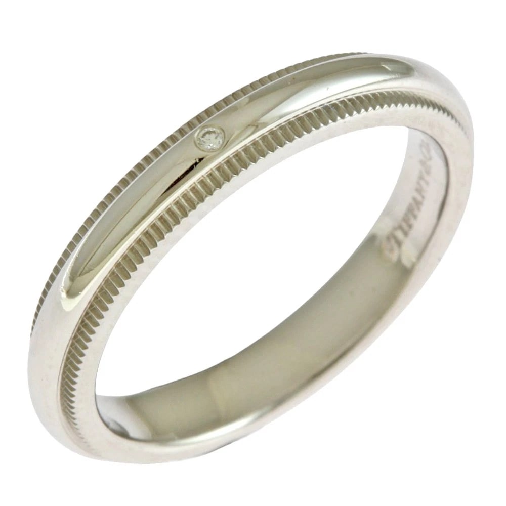 TIFFANY&CO. RING PT950PLATINUM DIAMOND: TIFFANY&Co. Ring Pt950Platinum diamond Brand: Tiffany&co. Type: Ring Material: Pt950Platinum Main Stone/Creation Natural Color: Silver Size: US 5 3/8 Accessories: None Accessories Notice: