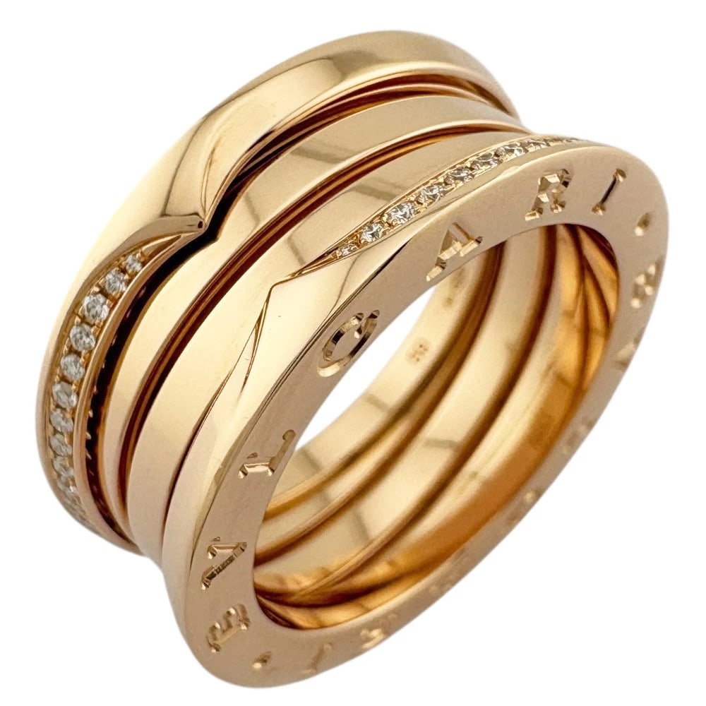 BVLGARI DEMI PAVÉ DIAMOND RING K18 DIAMOND: BVLGARI Demi Pavé Diamond Ring K18 diamond Brand: BVLGARI Type: Ring Material: K18 Pink Gold Main Stone/Creation Natural Color: Pink gold Size: US 8 5/8 Accessories: None Accessories Notic