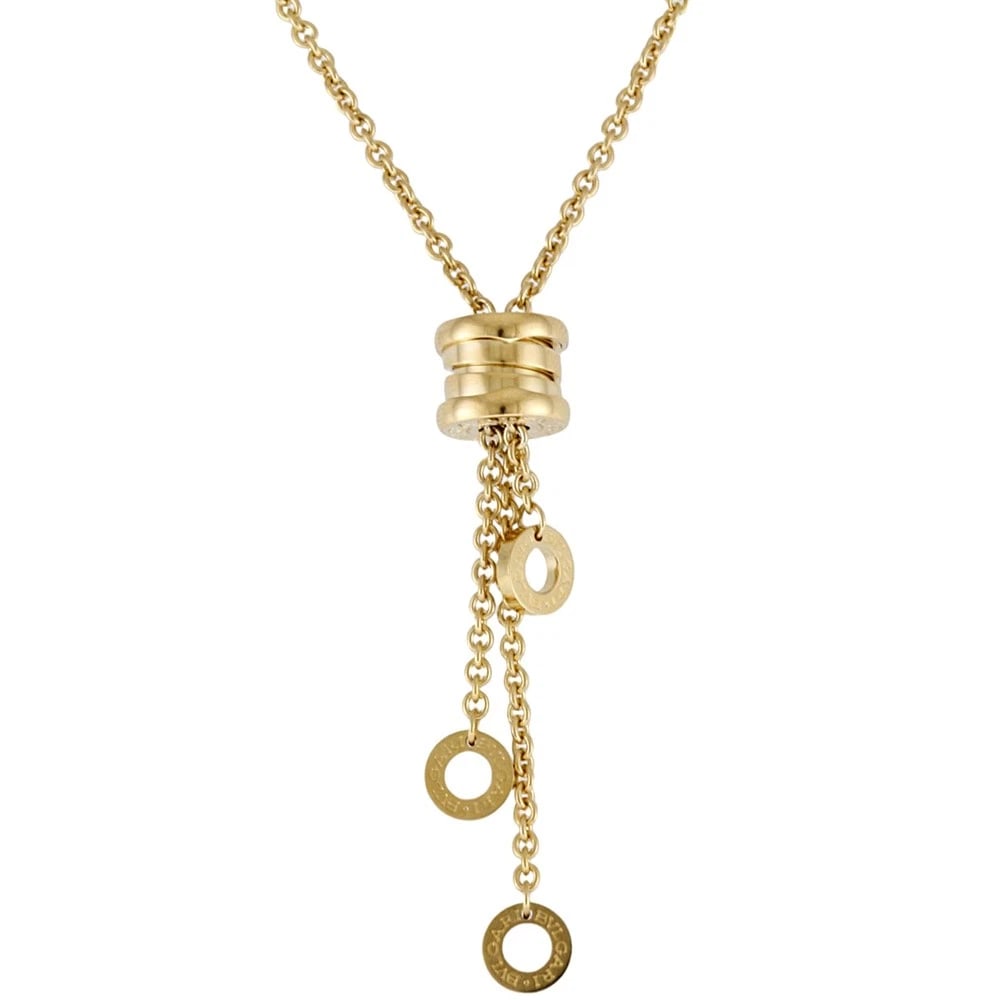 BVLGARI NECKLACE K18 YELLOW GOLD B-ZERO.1 ELEMENT: BVLGARI Necklace K18 yellow gold B-zero.1 element Brand: BVLGARI Type: Necklace Material: K18 yellow gold Color: gold Size: Size(CM) Total Length:45cm Chain width:1.5mm Top:W9.0mm x H45.5mm Acces