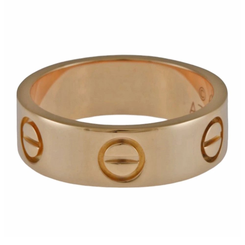 CARTIER RING K18 PINK GOLD LOVE: CARTIER Ring K18 Pink Gold love Brand: CARTIER Type: Ring Material: K18 Pink Gold Color: Pink gold Size: US 5 Accessories: None Accessories Notice: When purchasing pre-owned goods, please