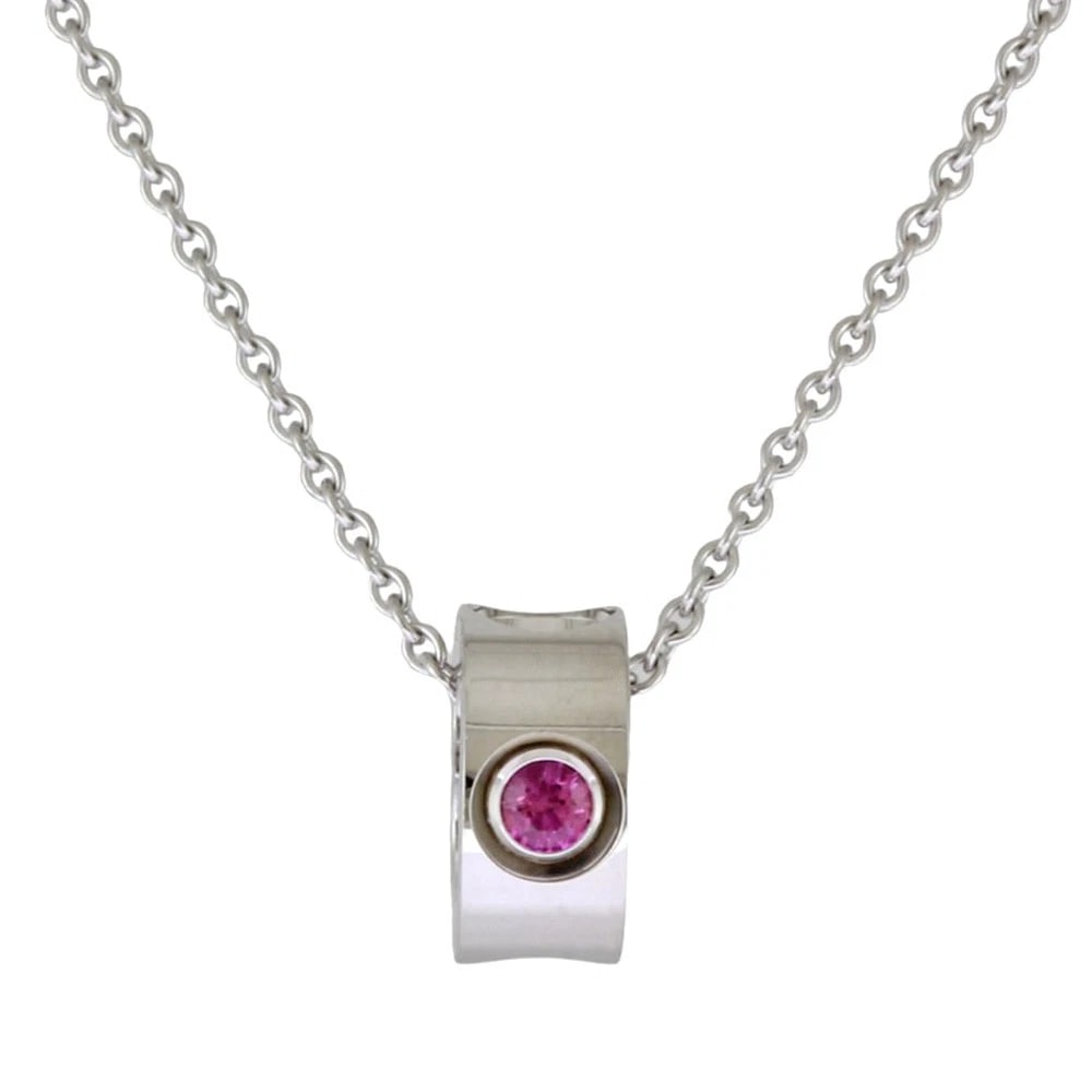 LOUIS VUITTON NECKLACE K18 WHITE GOLD PINK: LOUIS VUITTON Necklace K18 white gold Pink Brand: LOUIS VUITTON Type: Necklace Material: K18 white gold Main Stone/Creation Pink sapphire Color: Silver Size: Size(CM) Total Length:40cm Chain