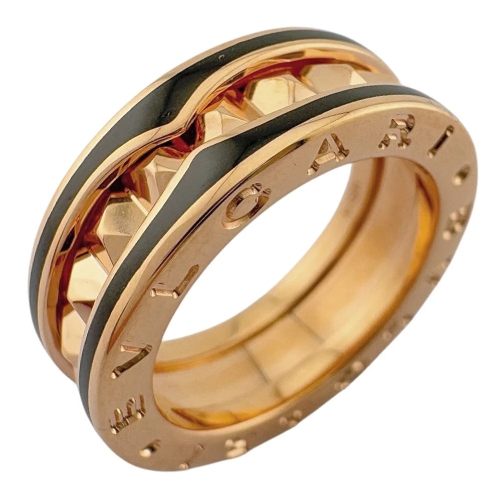 BVLGARI RING K18 PINK GOLD B-ZERO.1 1 BAND: BVLGARI Ring K18 Pink Gold B-zero.1 1 band Brand: BVLGARI Type: Ring Material: K18 Pink Gold Color: Pink gold Size: US 5 1/8 Accessories: None Accessories Notice: When purchasing pre-owned