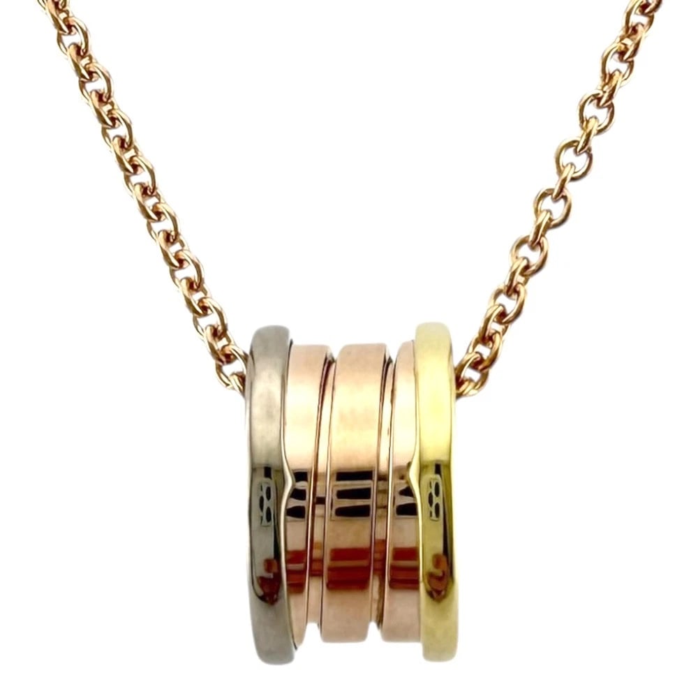 BVLGARI NECKLACE K18 YELLOW GOLD K18 PINK GOLD: BVLGARI Necklace K18 yellow gold K18 Pink Gold Brand: BVLGARI Type: Necklace Material: K18 yellow gold Color: Pink gold Size: Size(CM) Total Length:45cm Chain width:1.5mm Top:W8.5mm x H15.0mm Acc