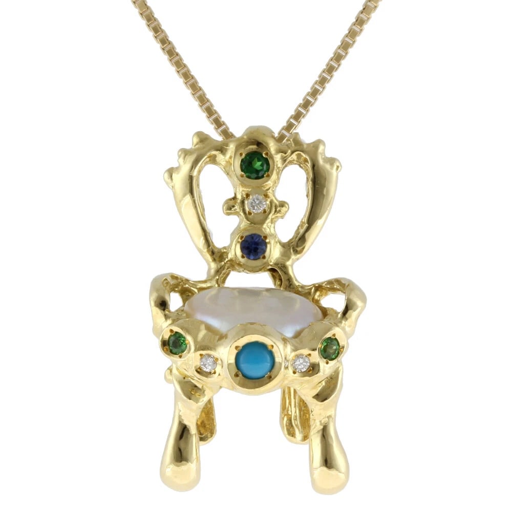 NECKLACE K18 YELLOW GOLD PEARL LUCO STONE: Necklace K18 yellow gold Pearl Luco stone Brand: Unbranded Type: Necklace Material: K18 yellow gold Main Stone/Creation Pearl Color: gold Size: Size(CM) Total Length:50cm Chain width:1.0mm Top:W18