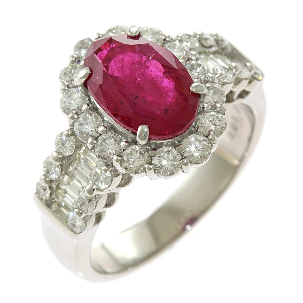 RING PT900PLATINUM RUBY DIAMOND: Ring Pt900Platinum Ruby diamond Brand: Unbranded Type: Ring Material: Pt900Platinum Main Stone/Creation Ruby Color: Silver Size: US 6 1/2 Accessories: None Accessories Notice: When purchas