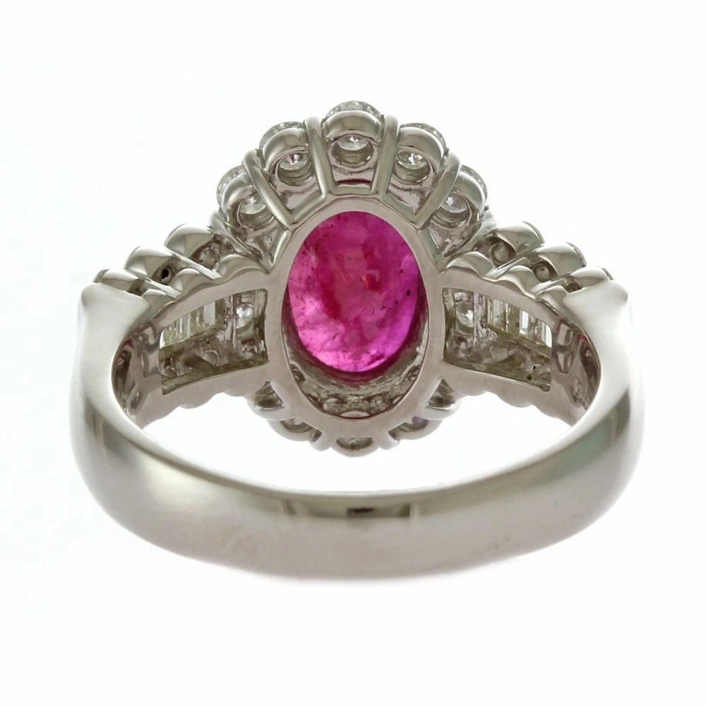 RING PT900PLATINUM RUBY DIAMOND - 4