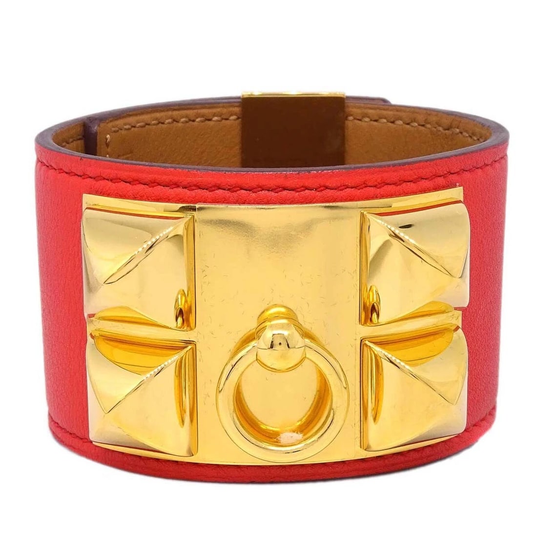 HERMES COLLIER DE CHIEN BANGLE RED - 2