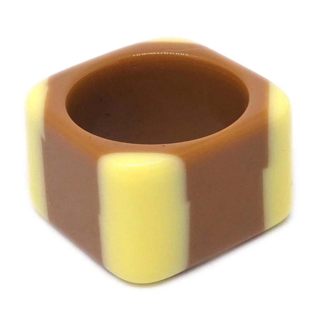 CHANEL RING ACRYLIC BROWN - 2