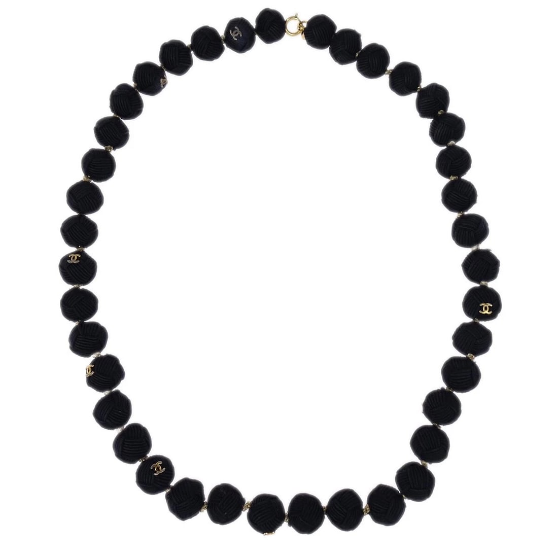 CHANEL NECKLACE BLACK: Chanel Necklace Black Brand: Chanel Type: Necklace Material: Gold Plated Color: Black Size: Chain(Overall) : 81.0 cm Width : 1.8 cm Accessories: None Accessories Notice: When purchasing