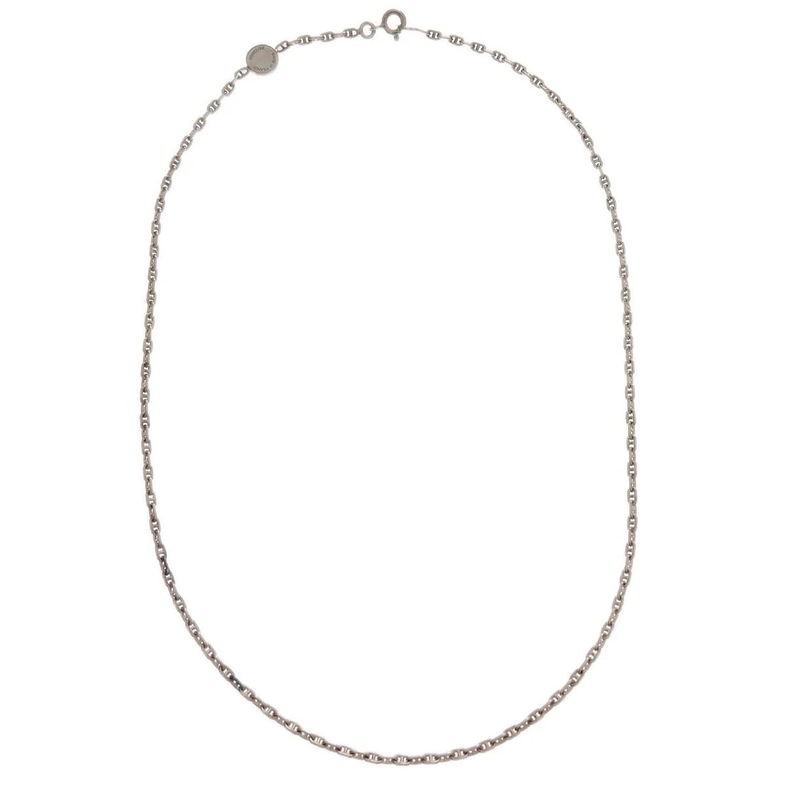 HERMES CHAINE D'ANCRE SERIE MINI NECKLACE: Hermes Chaine d'Ancre Serie Mini Necklace Brand: HERMÈS Type: Necklace Material: Sterling Silver Color: Silver Size: Length : 40.0 cm Charm Diameter : 0.7 cm Accessories: None Accessories