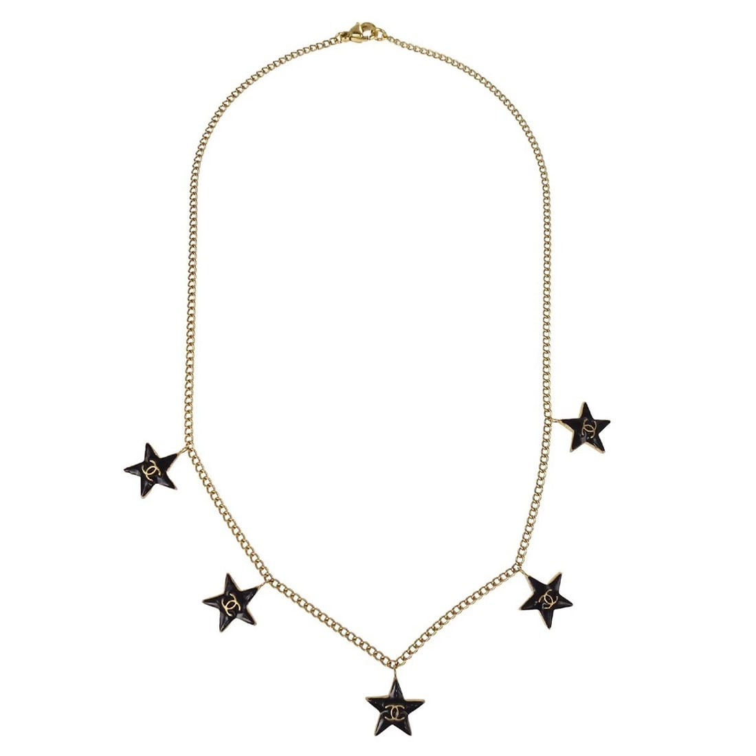 CHANEL GOLD STAR PENDANT NECKLACE: Chanel Gold Star Pendant Necklace Brand: CHANEL Type: Necklace Material: Gold Plated Color: Gold Size: Chain(Overall) : 42.0 cm Top : W 1.3 x H 1.2 cm Accessories: None Accessories Notice: