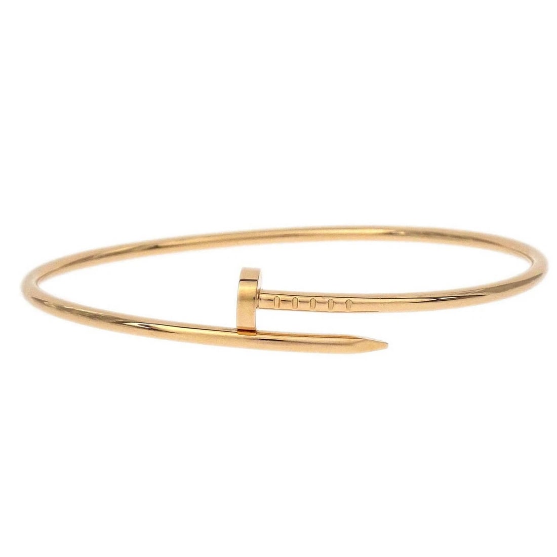 CARTIER JUSTE UN CLOU BRACELET SMALL: Cartier Juste Un Clou Bracelet Small Brand: Cartier Type: Bracelet Material: Au750(750PG) Color: Gold Size: Inner circumference : 19.0 cm Charm : W 1.0 x H 0.7 cm Accessories: None