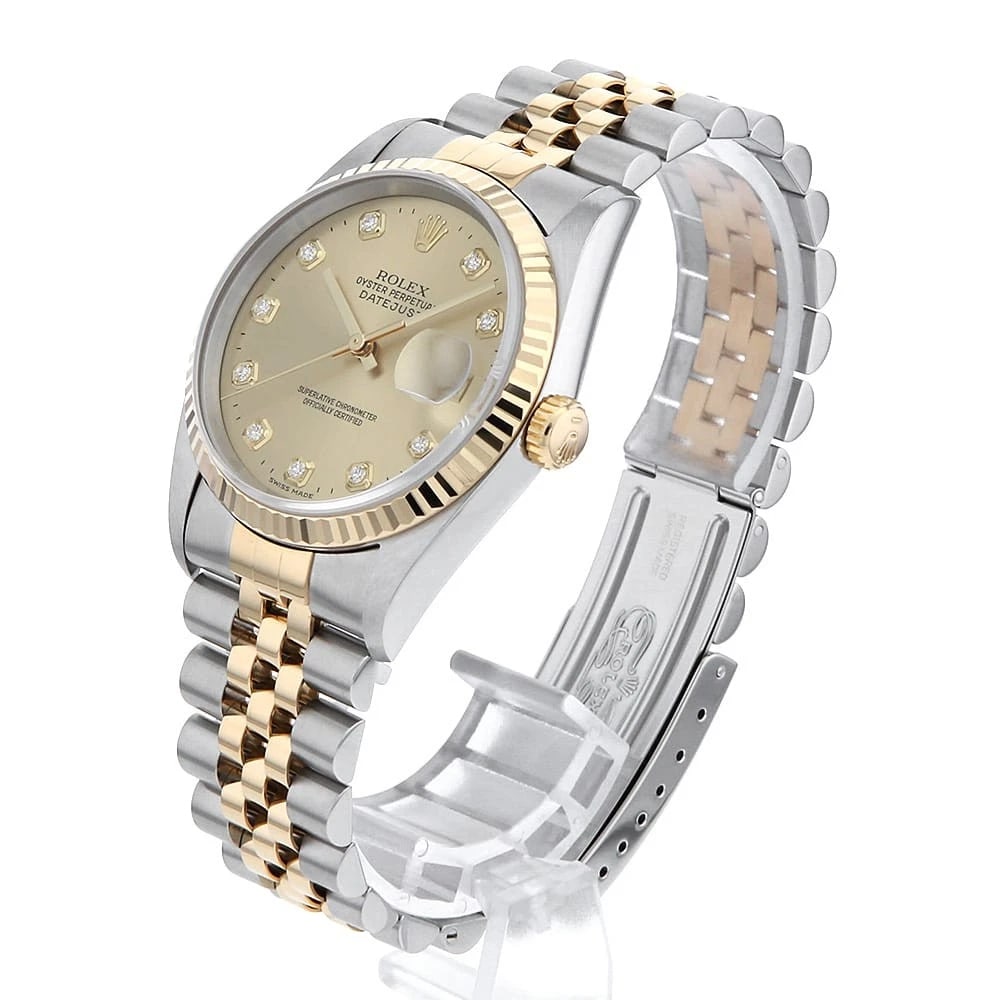 ROLEX DATEJUST DIAMOND CHAMPAGNEG WATCH - 2