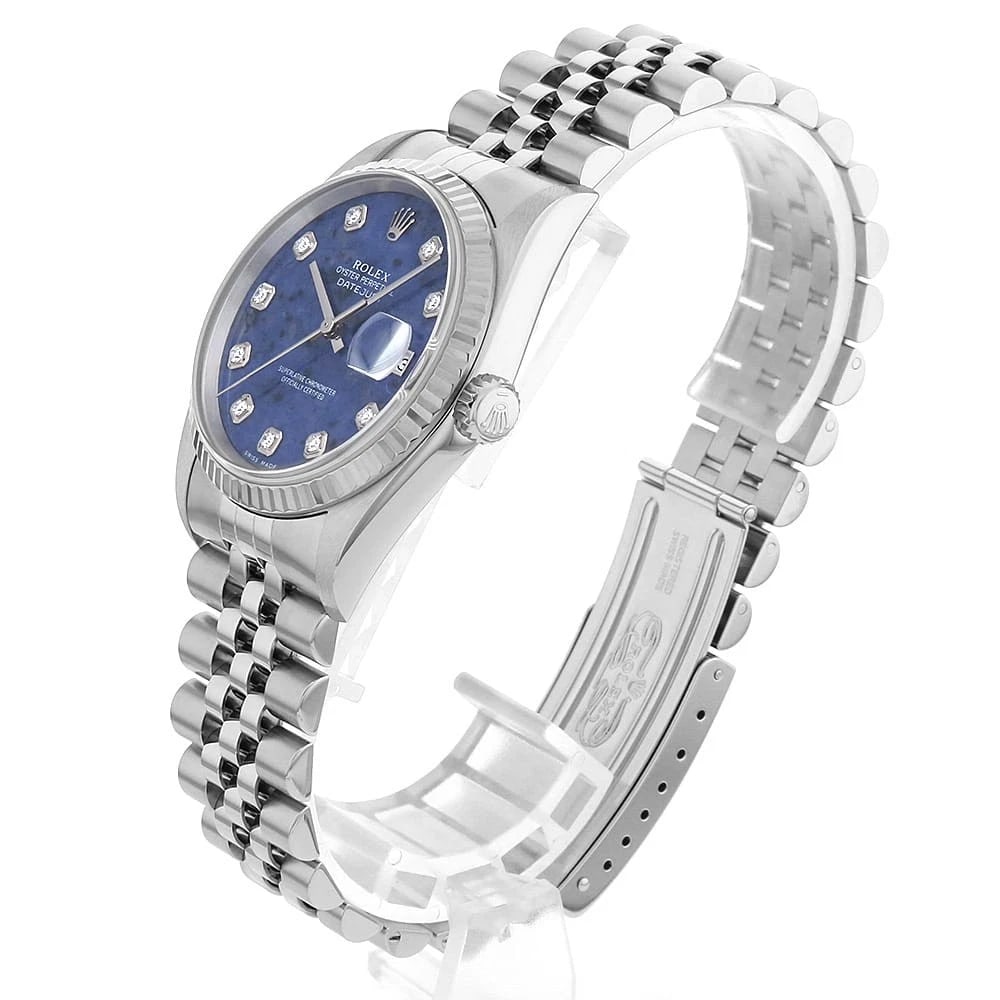 ROLEX DATEJUST DIAMOND BLUE WATCH - 2