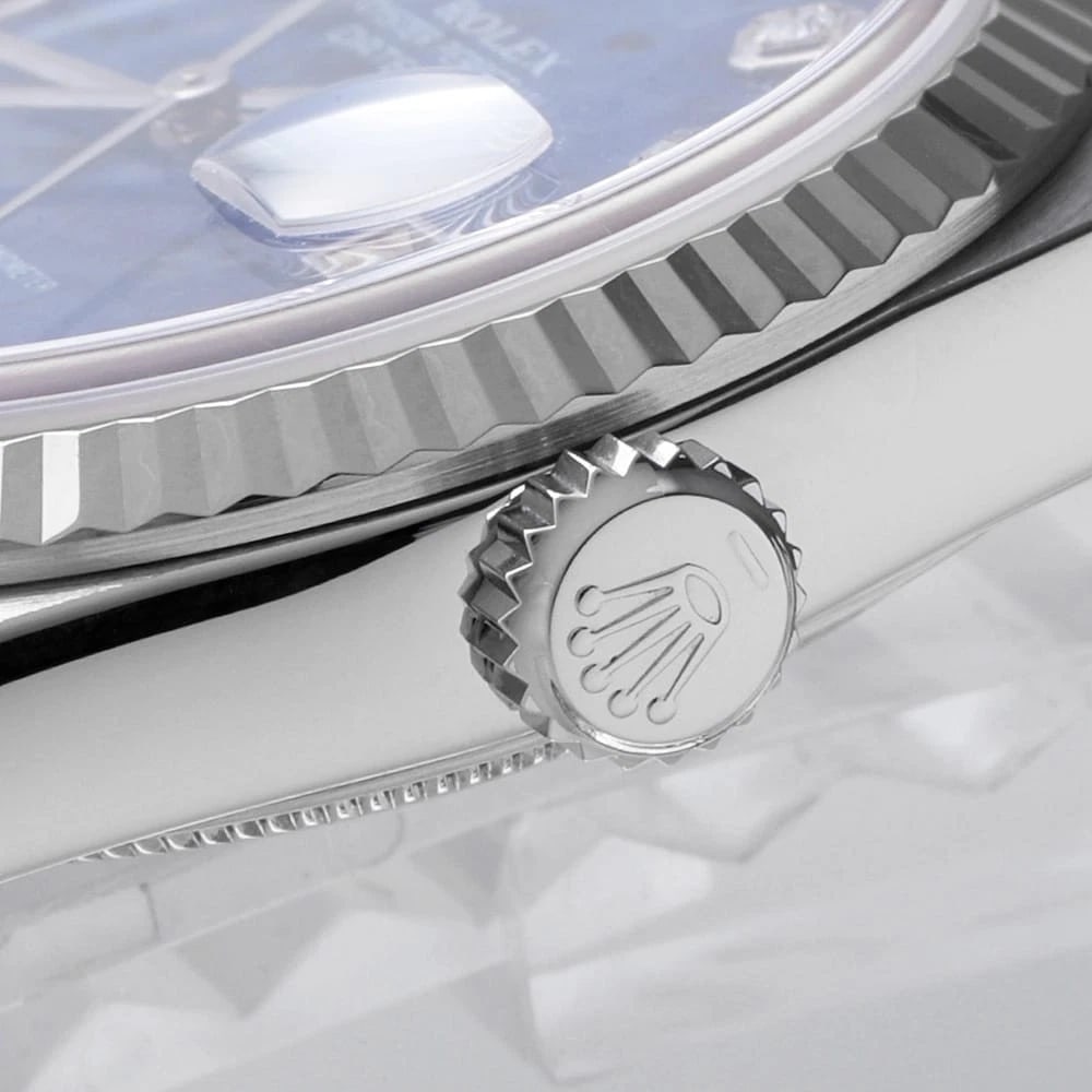 ROLEX DATEJUST DIAMOND BLUE WATCH - 5