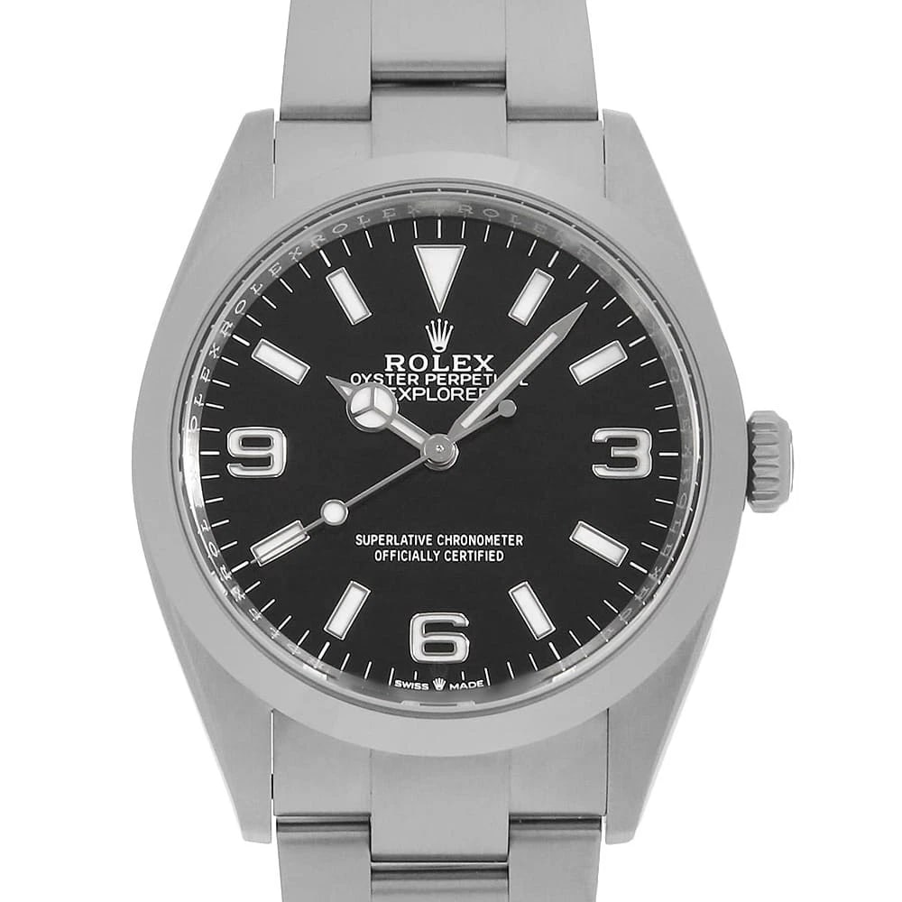 ROLEX EXPLORER BLACK WATCH: ROLEX Explorer black Watch Brand: ROLEX Type: Wrist watch Material: Band Material Stainless Steel, Case Material Stainless Steel Color: Dial Color Black Size: Band Size 19cm (7.5inch), Case