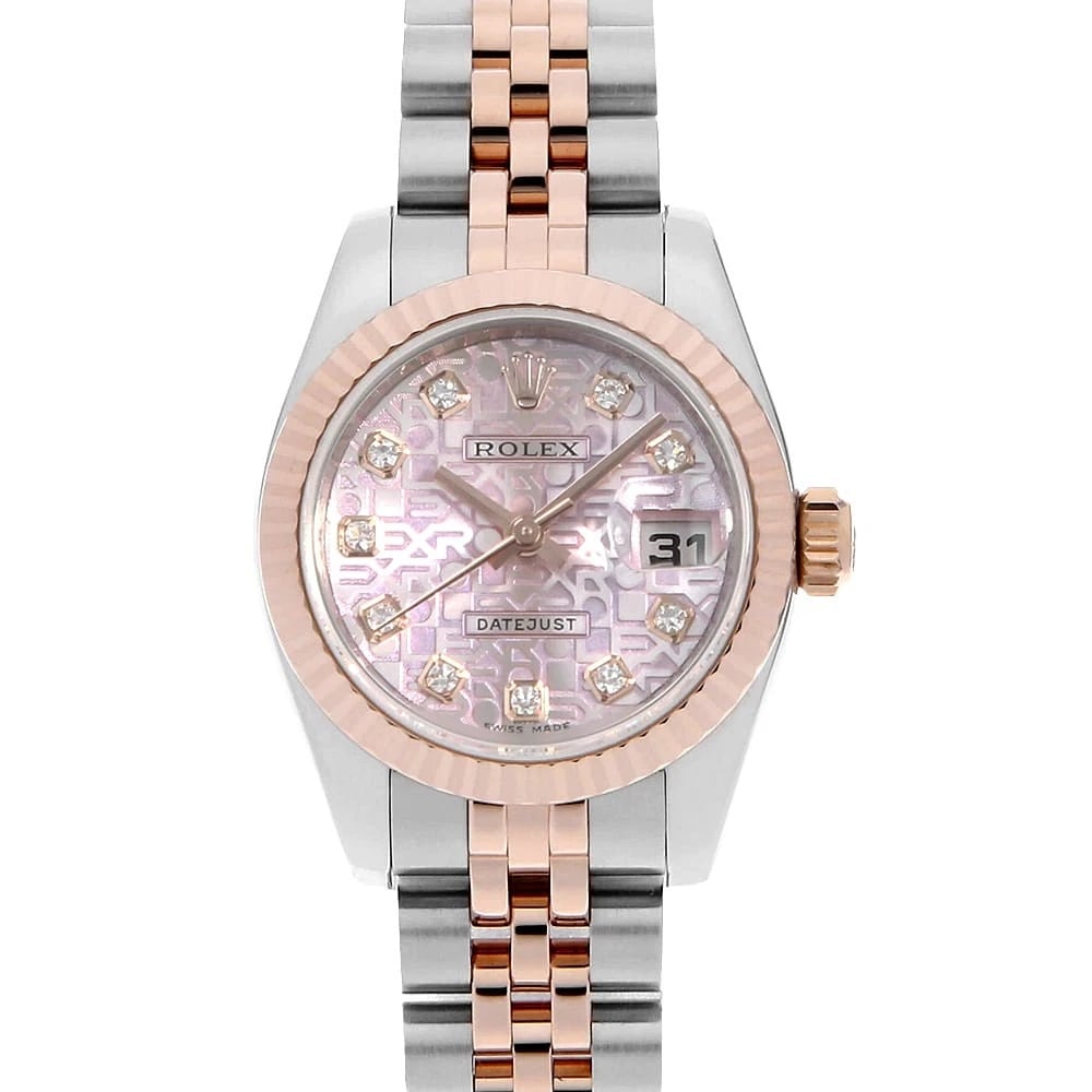 ROLEX DATEJUST DIAMOND PINK CARVING WATCH: ROLEX Datejust Diamond pink Carving Watch Brand: ROLEX Type: Wrist watch Material: Band Material Stainless Steel/Everose Gold, Case Material Stainless Steel/Everose Gold Color: Dial Color Pink 
