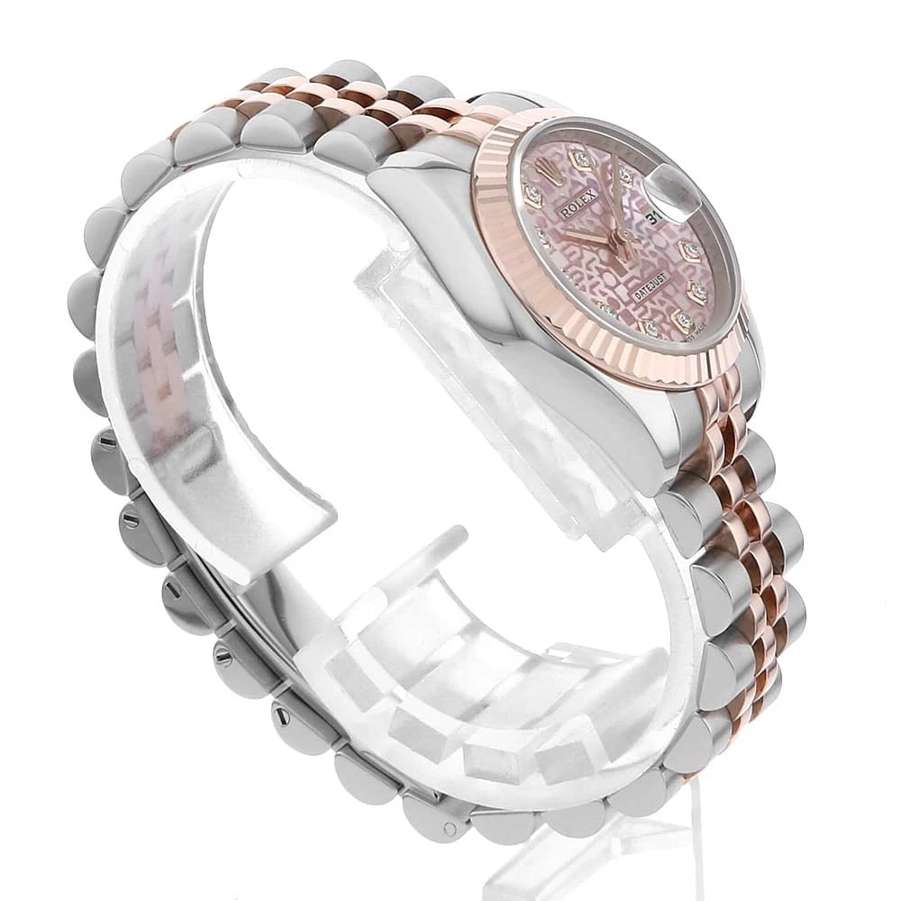 ROLEX DATEJUST DIAMOND PINK CARVING WATCH - 3