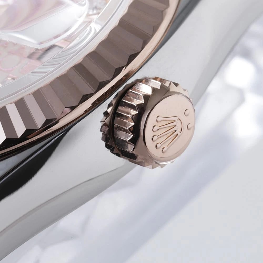 ROLEX DATEJUST DIAMOND PINK CARVING WATCH - 7