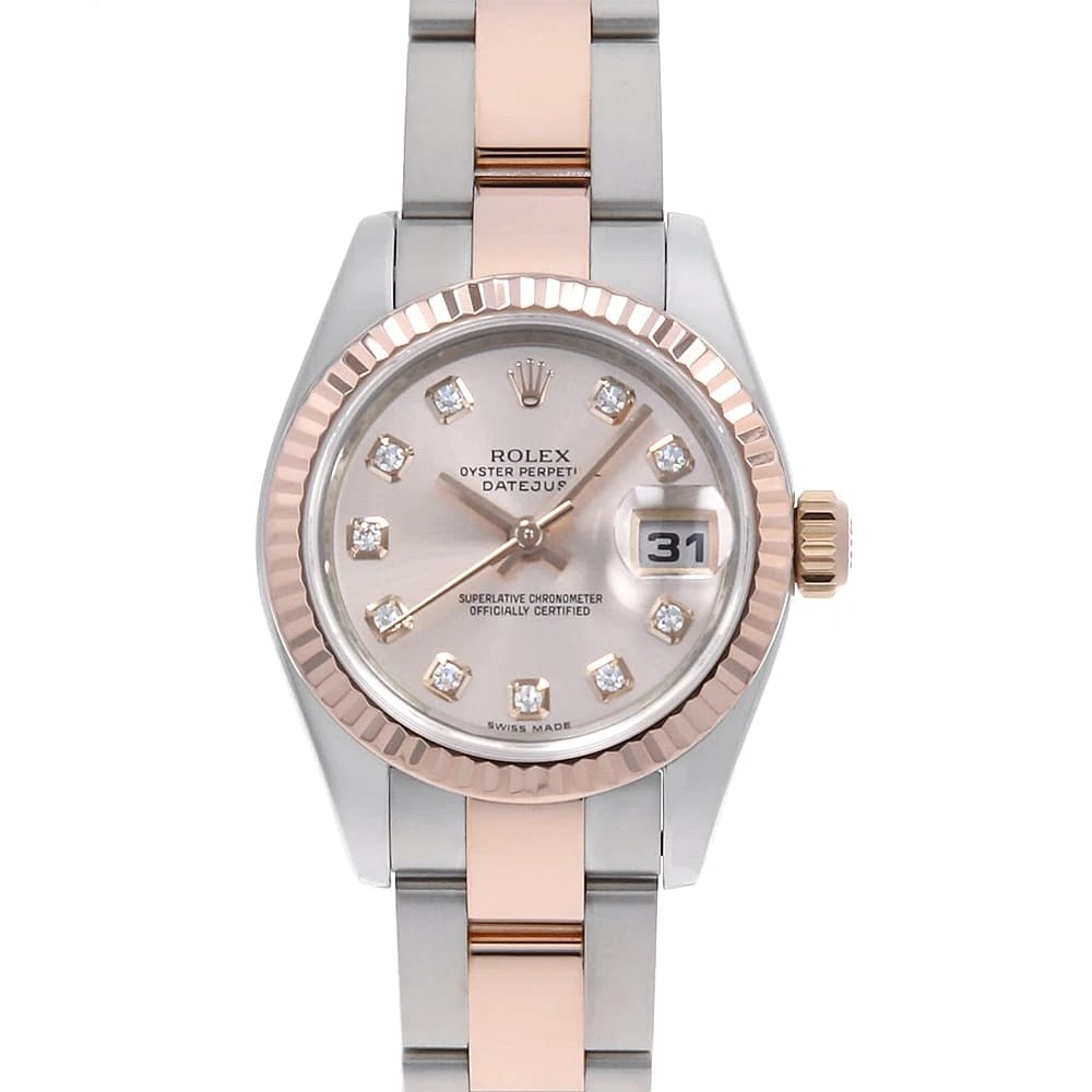 ROLEX DATEJUST DIAMOND PINK ROW OYSTER BRACELET SECOND WATCH: ROLEX Datejust Diamond pink row oyster bracelet second Watch Brand: ROLEX Type: Wrist watch Material: Band Material Stainless Steel/Pink Gold, Case Material Stainless Steel/Everrose gold Color: