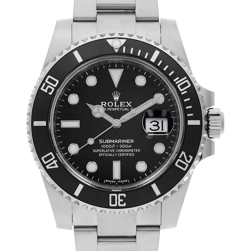 ROLEX SUBMARINER DATE BLACK WATCH: ROLEX SUBMARINER Date black Watch Brand: ROLEX Type: Wrist watch Material: Band Material Stainless Steel, Case Material Stainless Steel Color: Dial Color Black Size: Band Size 21.5cm