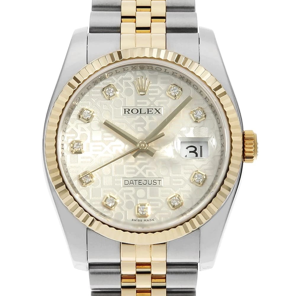 ROLEX DATEJUST DIAMOND SILVER CARVING WATCH: ROLEX Datejust Diamond Silver Carving Watch Brand: ROLEX Type: Wrist watch Material: Band Material Stainless Steel/Yellow Gold, Case Material Stainless Steel/Yellow Gold Color: Dial Color
